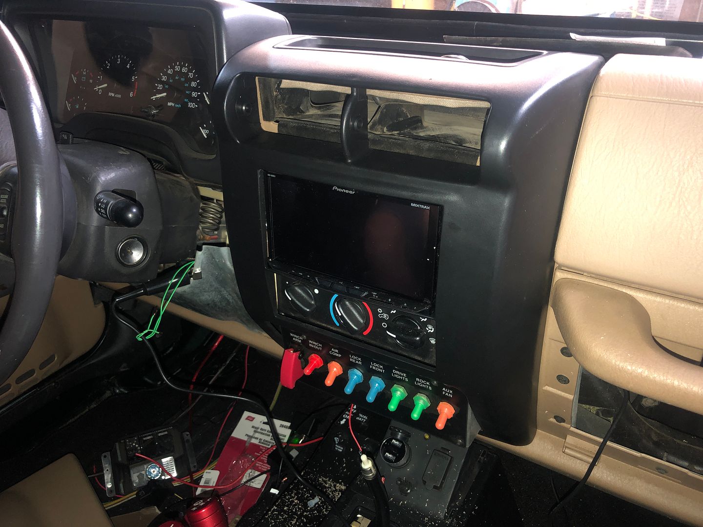 Source for stock looking dash switches with custom printing